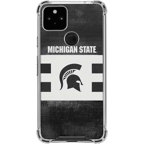 Michigan State University Black and White Stripes Pixel Cases